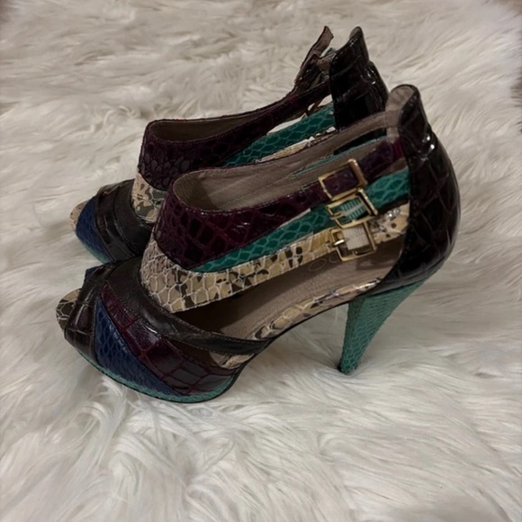 Aldo Shoes - Aldo Multicolor Croc-Embossed Heels